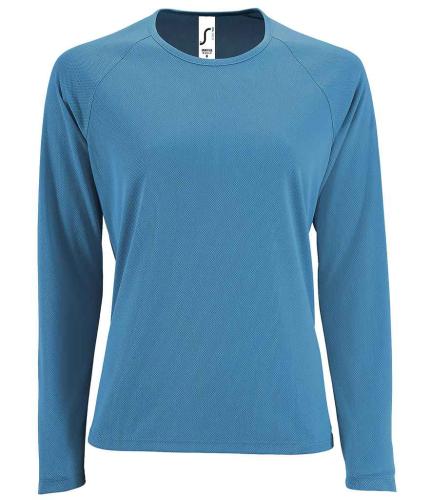 SOLS Lds Sporty L/S T-Shirt - Aqua - L